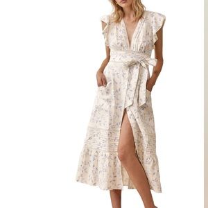Reformation floral Lili linen midi dress NWT